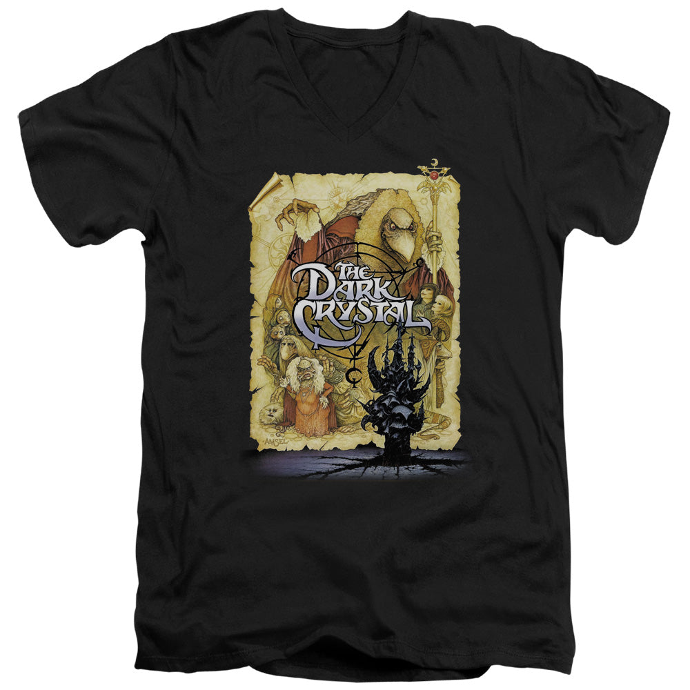 DARK CRYSTAL/POSTER - S/S ADULT V-NECK 30/1 - BLACK
