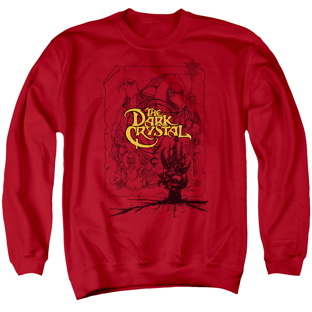 DARK CRYSTAL/POSTER LINES - ADULT CREWNECK SWEATSHIRT - RED