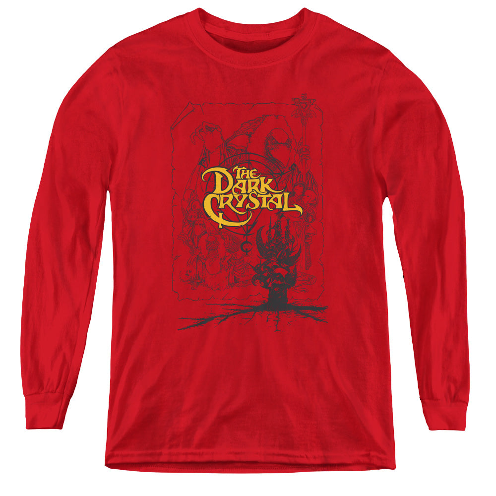 DARK CRYSTAL/POSTER LINES - YOUTH LONG SLEEVE TEE - RED