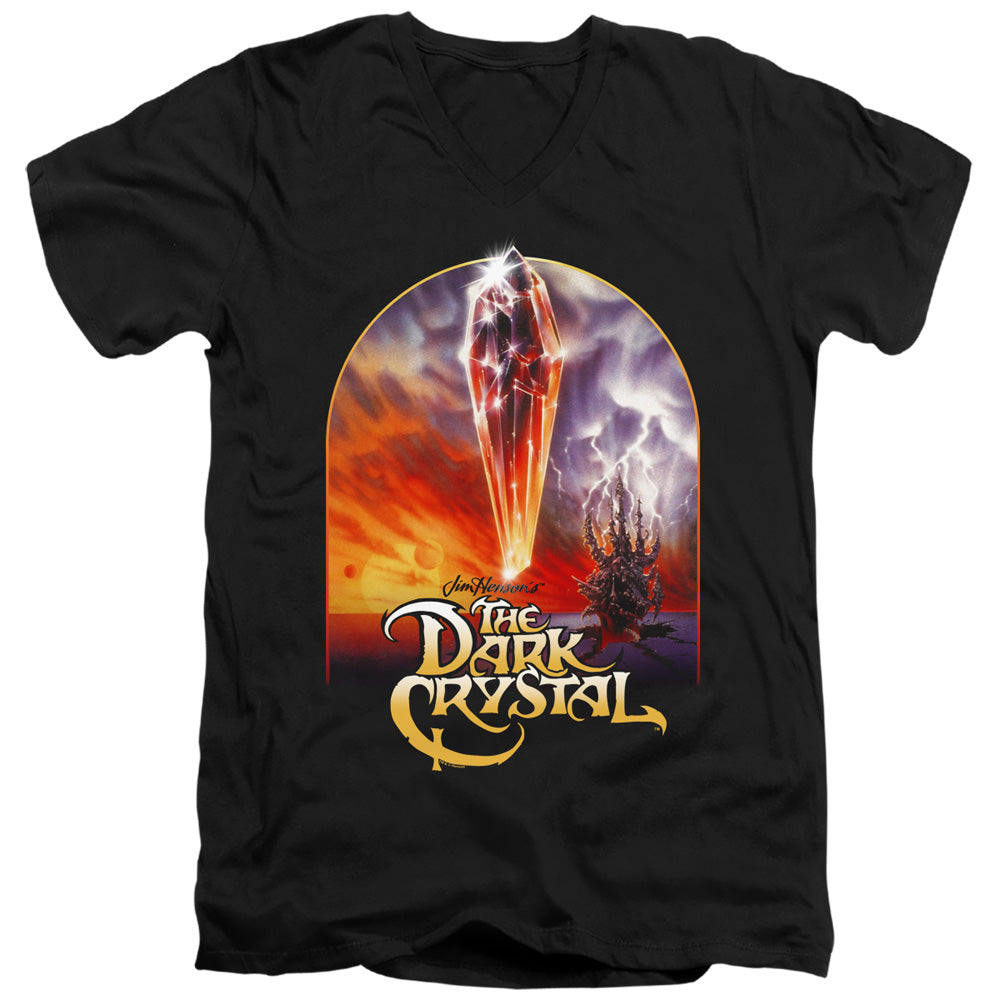 DARK CRYSTAL/CRYSTAL POSTER - S/S ADULT V-NECK 30/1 - BLACK
