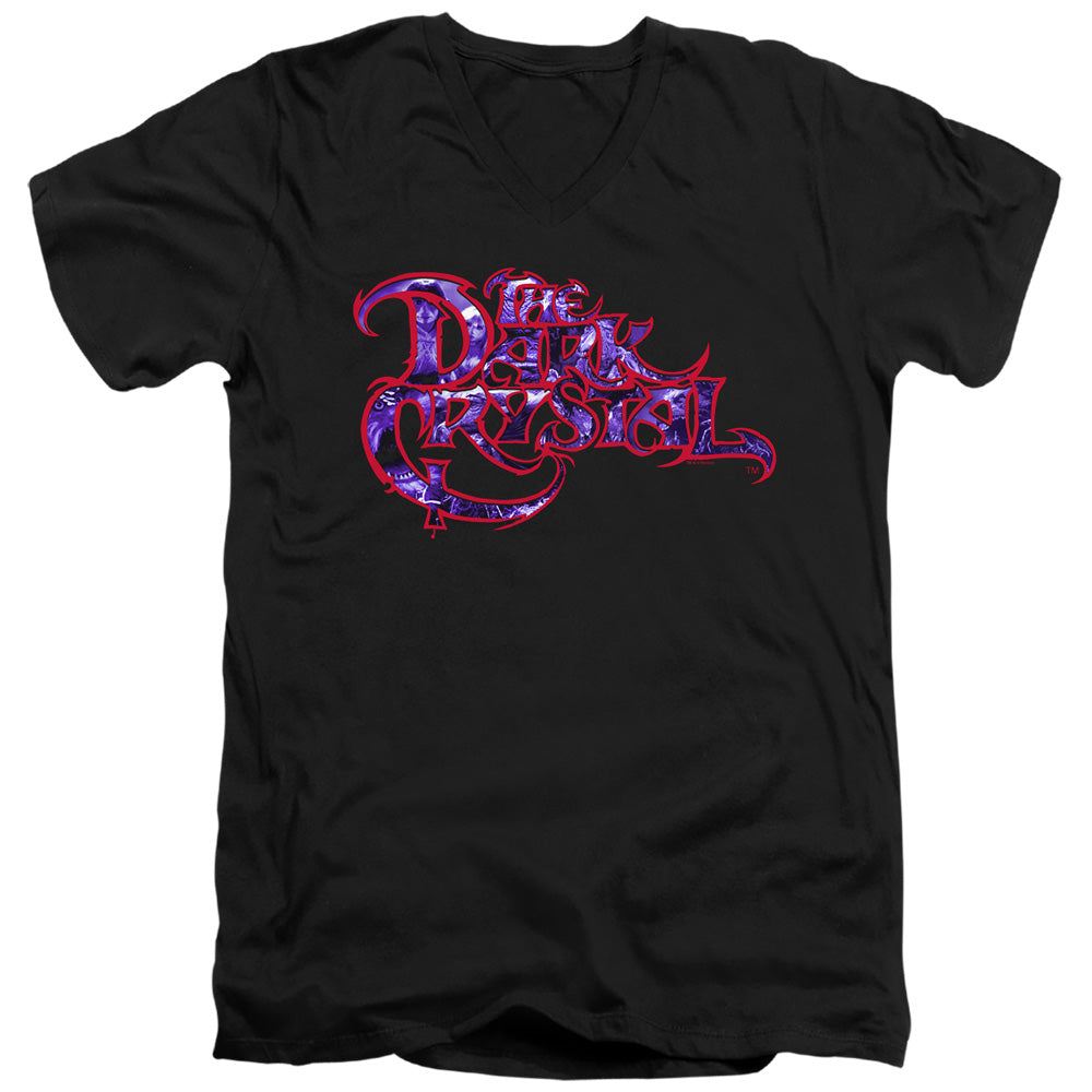 DARK CRYSTAL/COLLAGE LOGO - S/S ADULT V-NECK 30/1 - BLACK