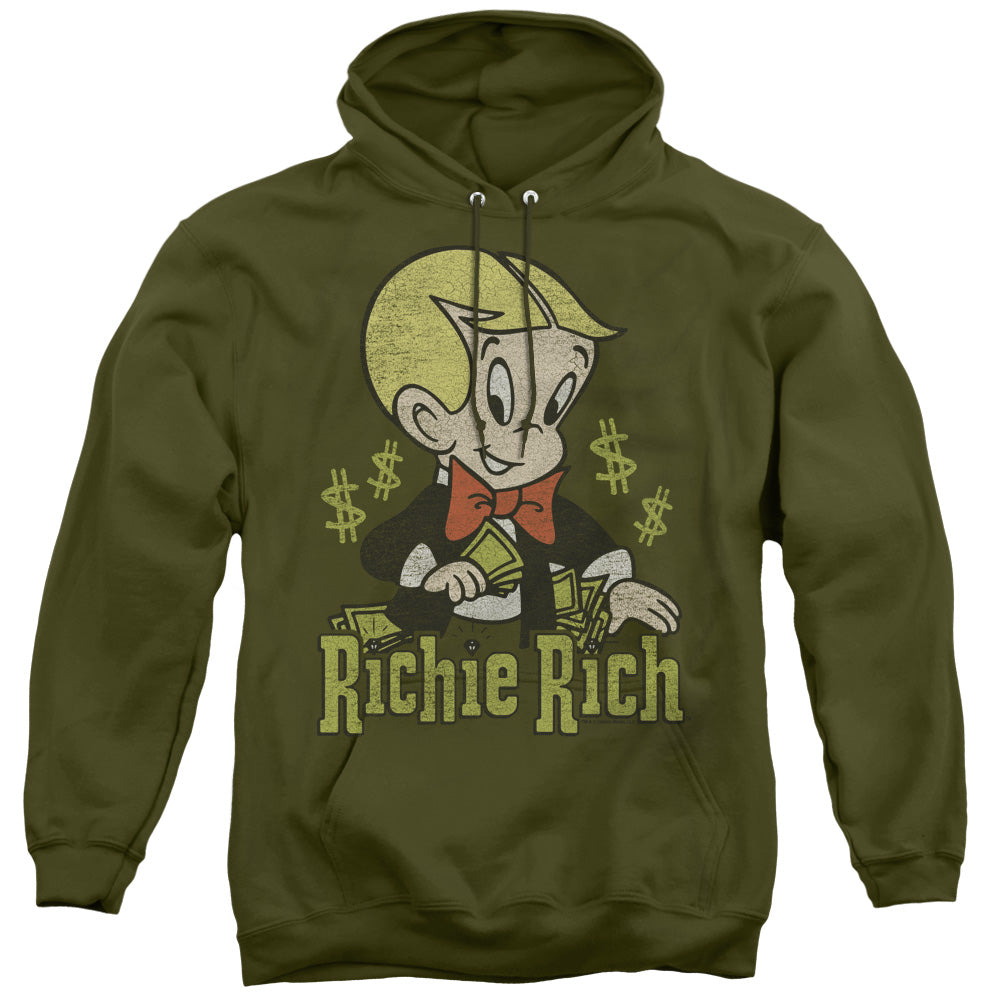 RICHIE RICH/RICH LOGO - ADULT PULLOVER HOODIE - MILITARY GREEN