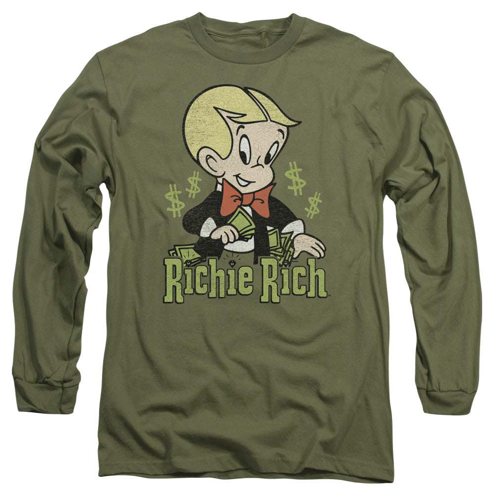 RICHIE RICH/RICH LOGO -  L/S ADULT 18/1  - MILITARY GREEN