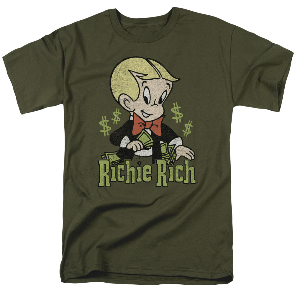 RICHIE RICH/RICH LOGO - S/S ADULT 18/1 - MILITARY GREEN
