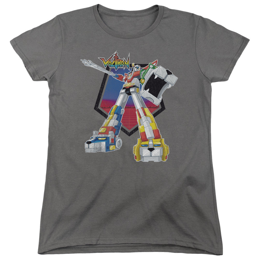 VOLTRON/BLAZING SWORD - S/S WOMENS TEE - CHARCOAL