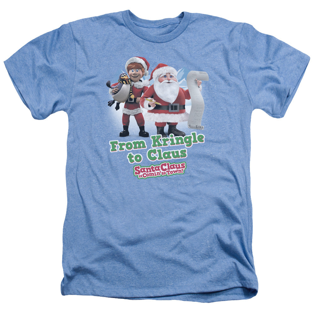 SANTA CLAUS IS COMIN TO TOWN/KRINGLE TO CLAUS - ADULT HEATHER - LIGHT BLUE