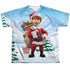 SANTA CLAUS IS COMIN TO TOWN/HELPERS (FRONT/BACK PRINT) - S/S YOUTH POLY CREW - MULTI