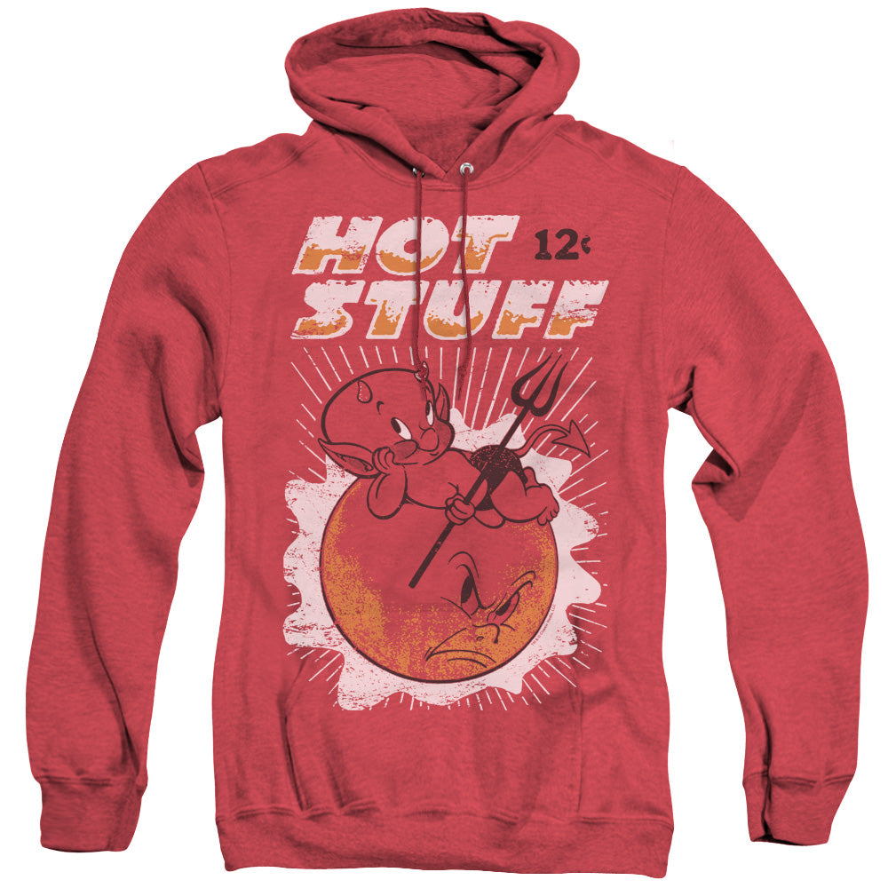 HOT STUFF/ON THE SUN - ADULT HEATHER HOODIE - RED