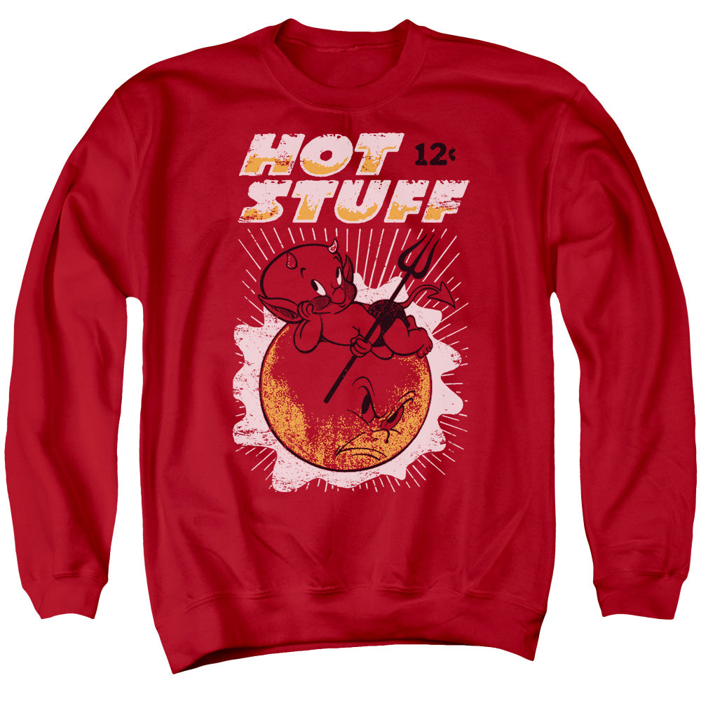 HOT STUFF/ON THE SUN - ADULT CREWNECK SWEATSHIRT - RED