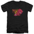 HOT STUFF/LITTLE DEVIL - S/S ADULT V-NECK 30/1 - BLACK