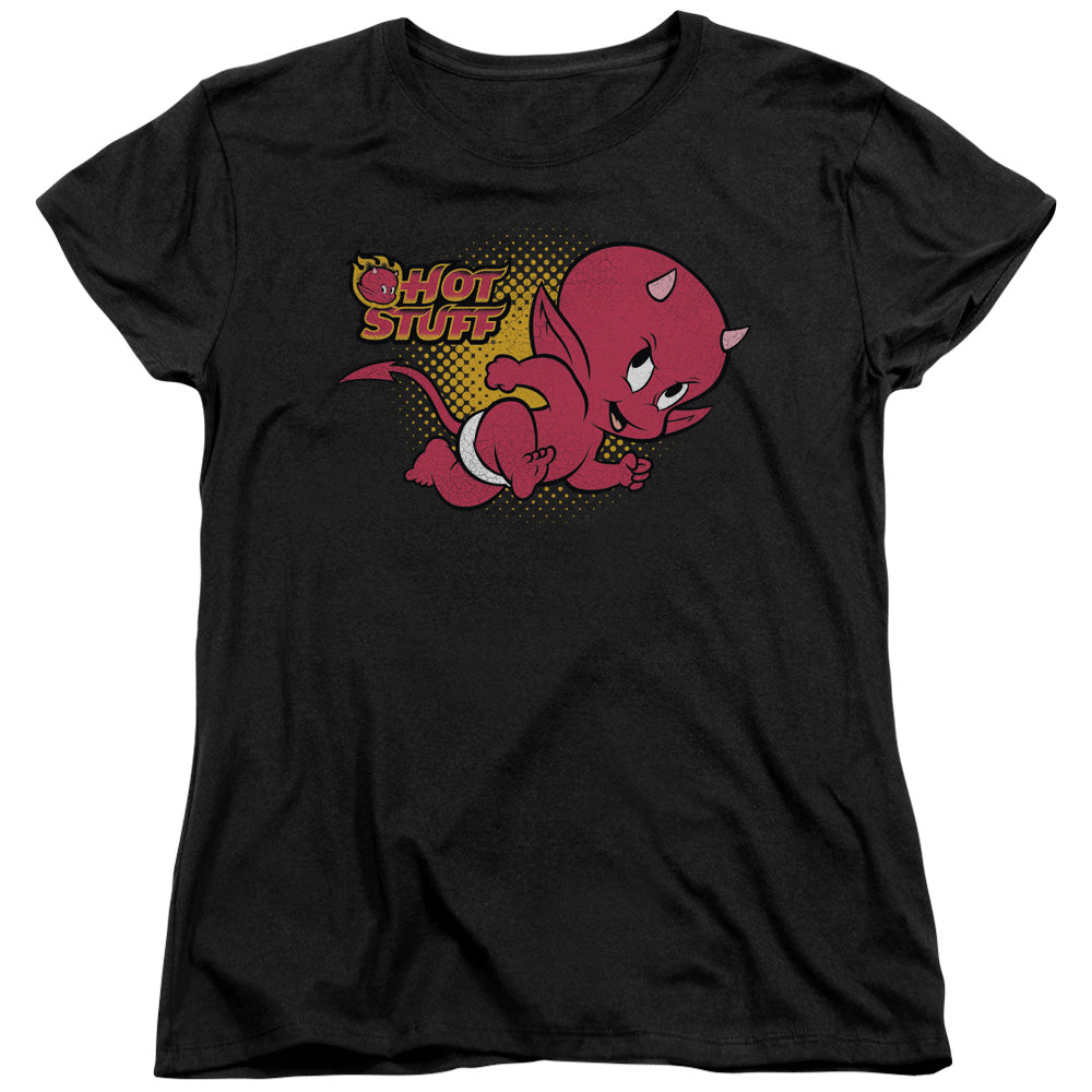 HOT STUFF/LITTLE DEVIL - S/S WOMENS TEE - BLACK