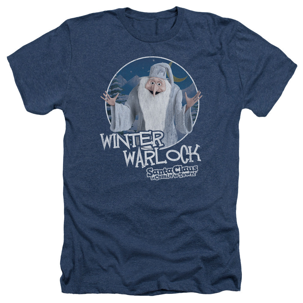 SANTA CLAUS IS COMIN TO TOWN/WINTER WARLOCK - ADULT HEATHER - NAVY