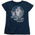 SANTA CLAUS IS COMIN TO TOWN/WINTER WARLOCK - S/S WOMENS TEE - NAVY