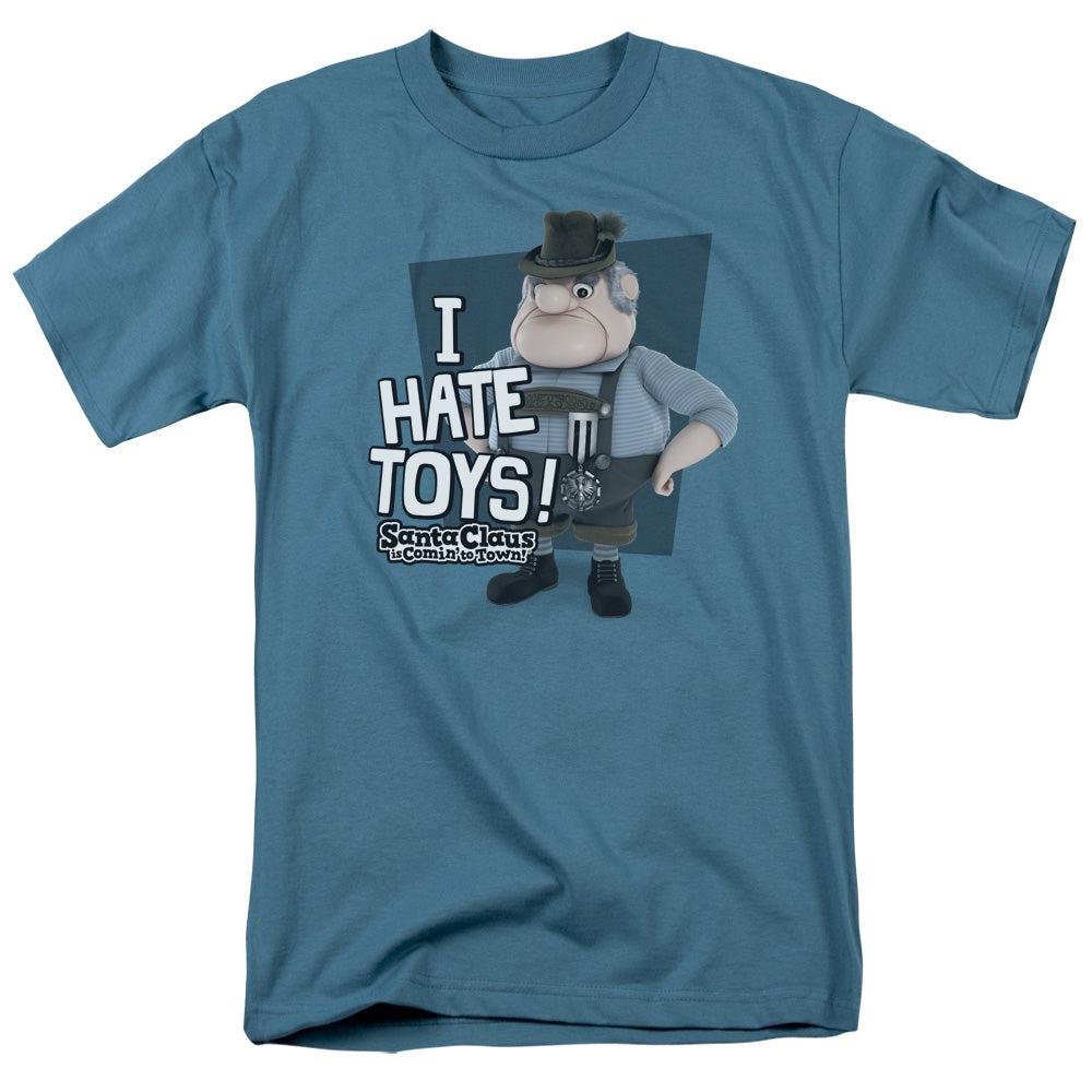 SANTA CLAUS IS COMIN TO TOWN/HATE TOYS - S/S ADULT 18/1 - SLATE