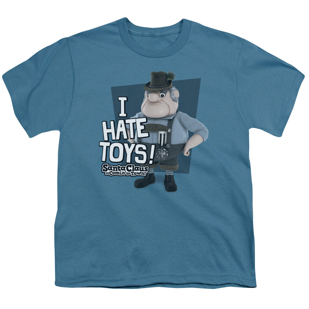 SANTA CLAUS IS COMIN TO TOWN/HATE TOYS - S/S YOUTH 18/1 - SLATE