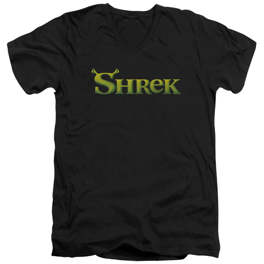 SHREK/LOGO - S/S ADULT V-NECK 30/1 - BLACK