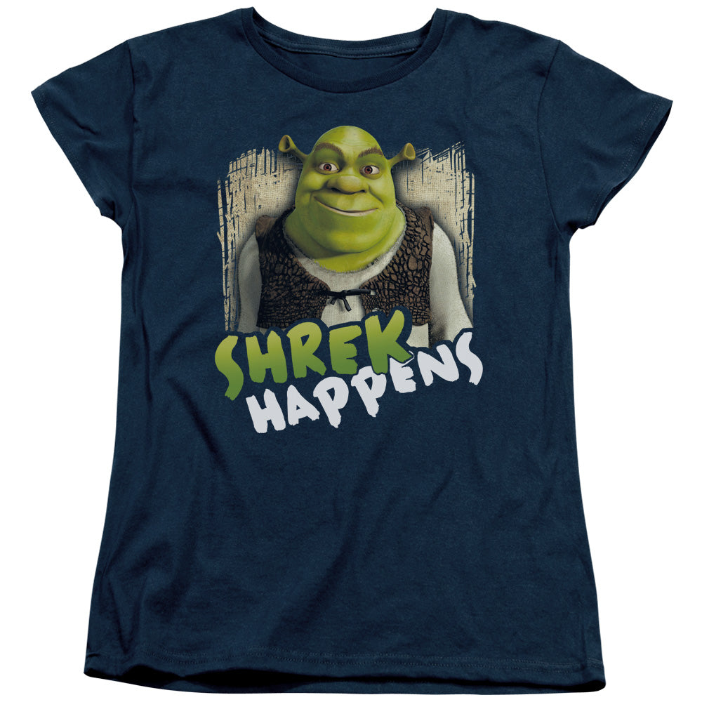 SHREK/HAPPENS - S/S WOMENS TEE - NAVY