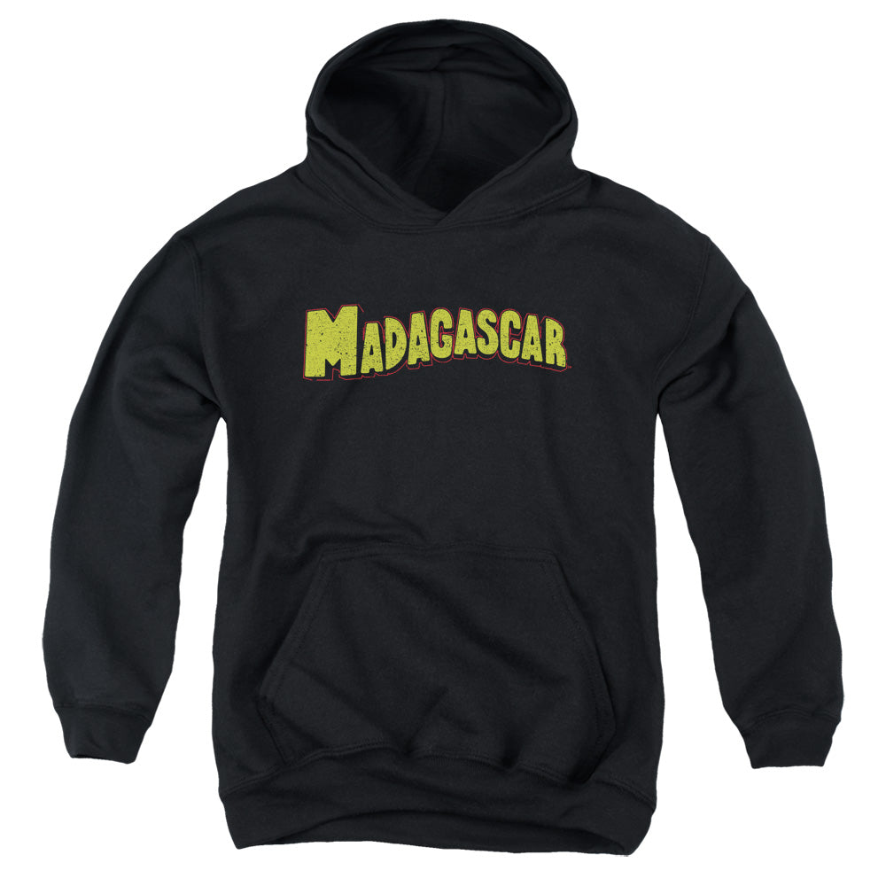 MADAGASCAR/LOGO - YOUTH PULLOVER HOODIE - BLACK