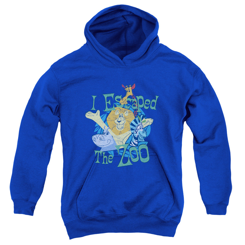 MADAGASCAR/ESCAPED - YOUTH PULLOVER HOODIE - ROYAL BLUE