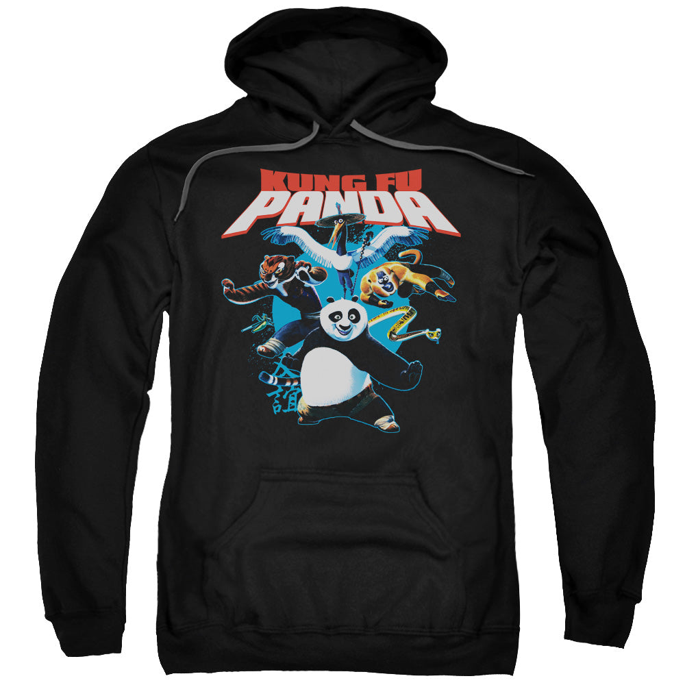 KUNG FU PANDA/KUNG FU GROUP - ADULT PULLOVER HOODIE - BLACK