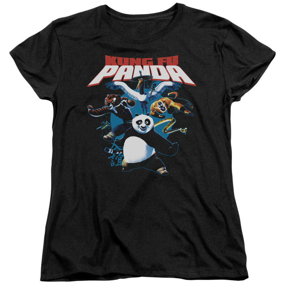 KUNG FU PANDA/KUNG FU GROUP - S/S WOMENS TEE - BLACK