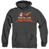 KUNG FU PANDA/LOGO - ADULT HEATHER HOODIE - BLACK