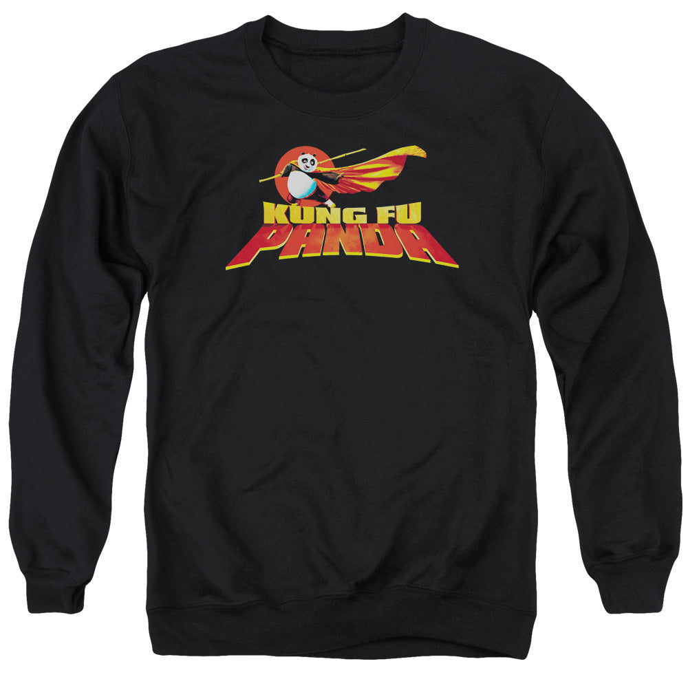 KUNG FU PANDA/LOGO - ADULT CREWNECK SWEATSHIRT - BLACK