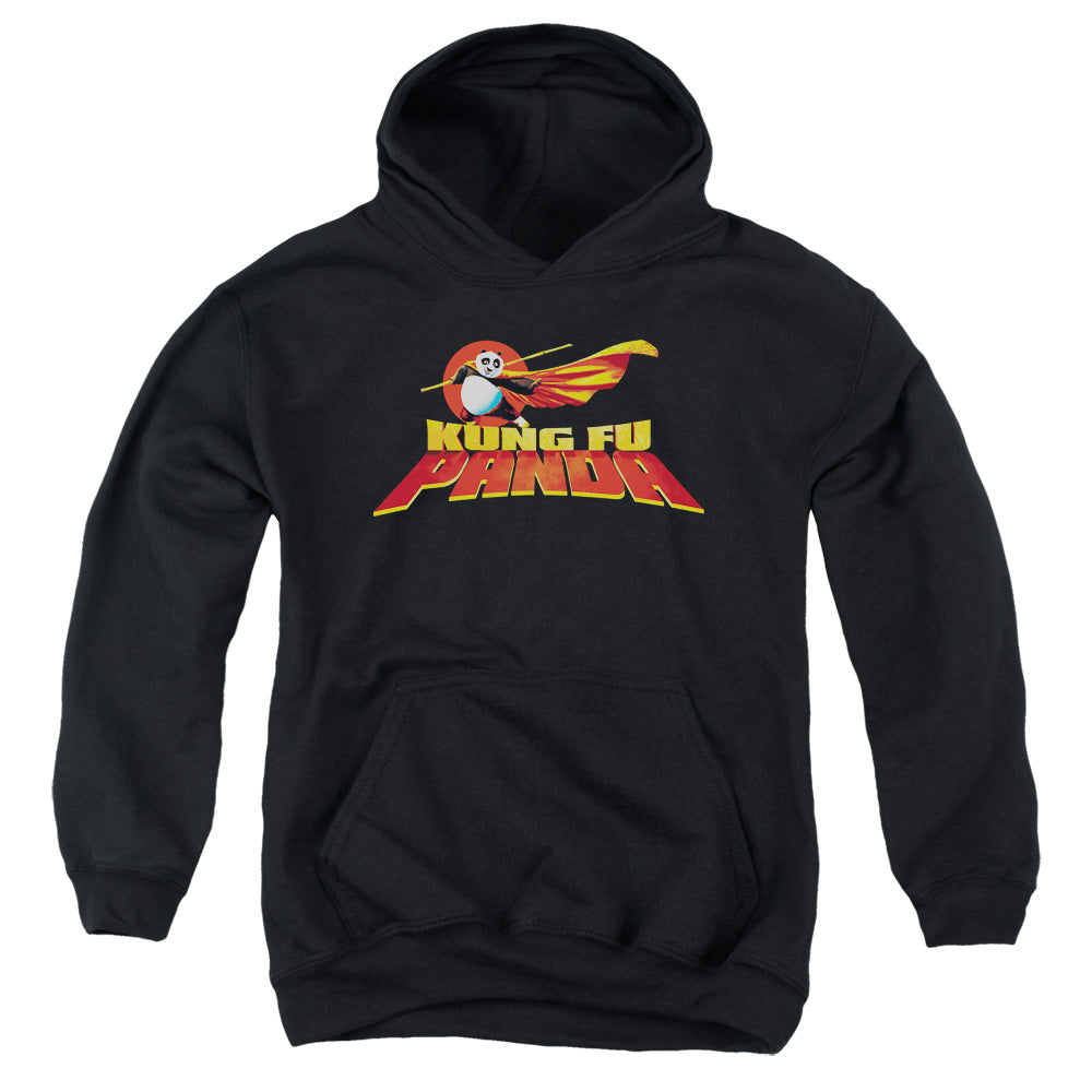 KUNG FU PANDA/LOGO -  YOUTH PULLOVER HOODIE  - BLACK