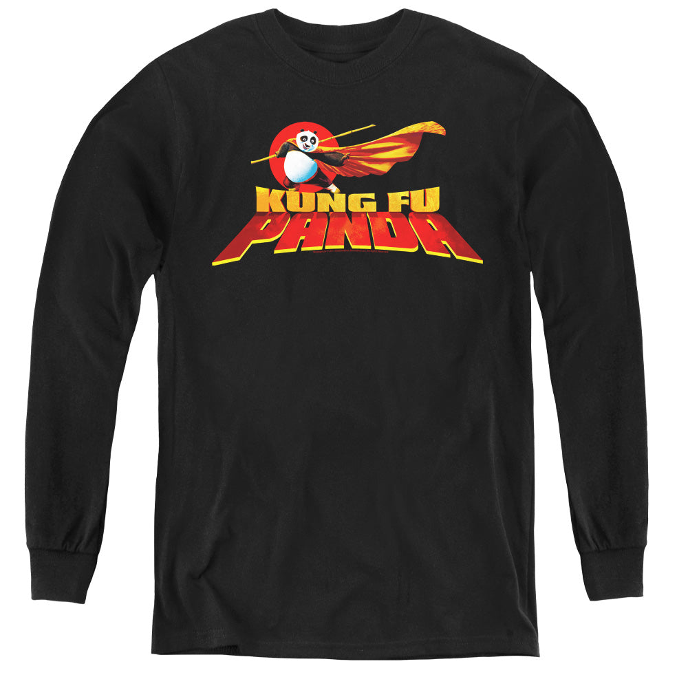 KUNG FU PANDA/LOGO - YOUTH LONG SLEEVE TEE - BLACK