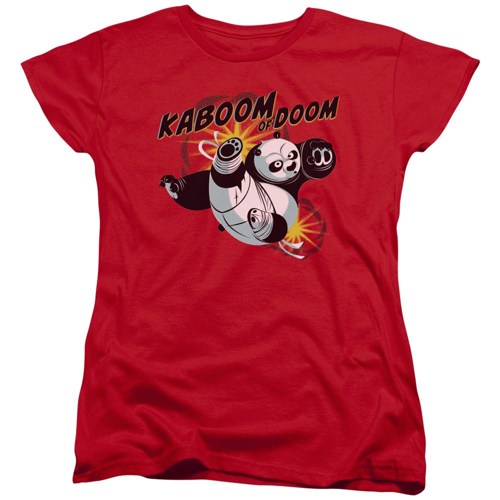 KUNG FU PANDA/KABOOM OF DOOM - S/S WOMENS TEE - RED