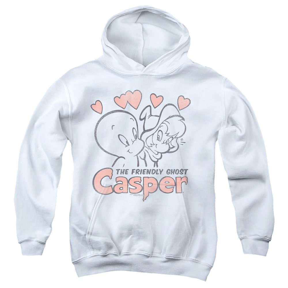CASPER/HEARTS - YOUTH PULLOVER HOODIE - WHITE