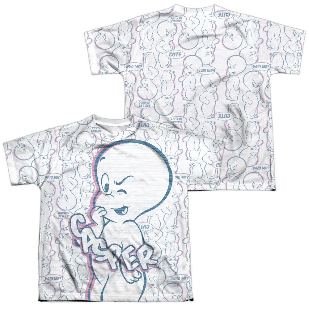 CASPER/FRIENDLY GHOST (FRONT/BACK PRINT) - S/S YOUTH POLY CREW - MULTI