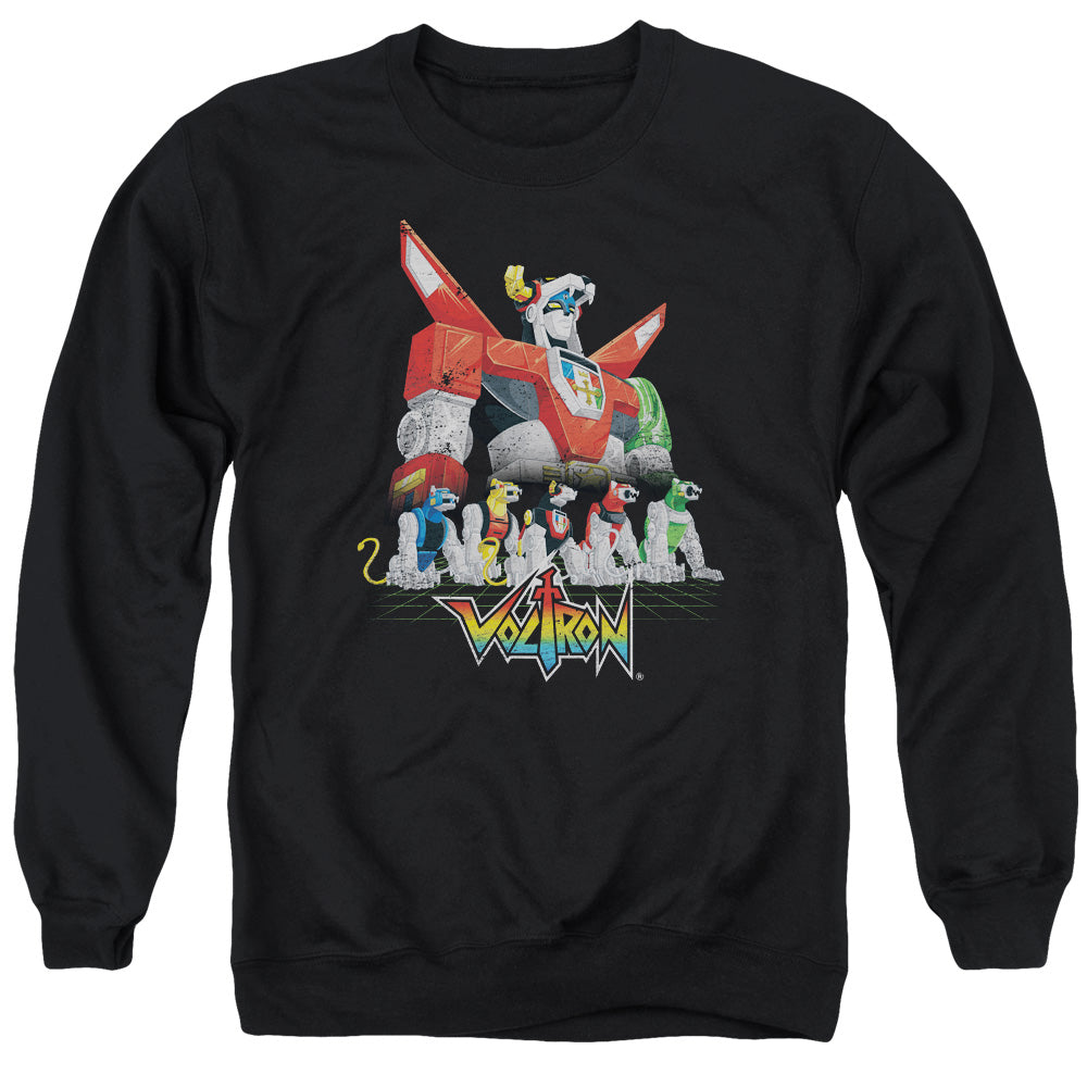 VOLTRON/LIONS - ADULT CREWNECK SWEATSHIRT - BLACK