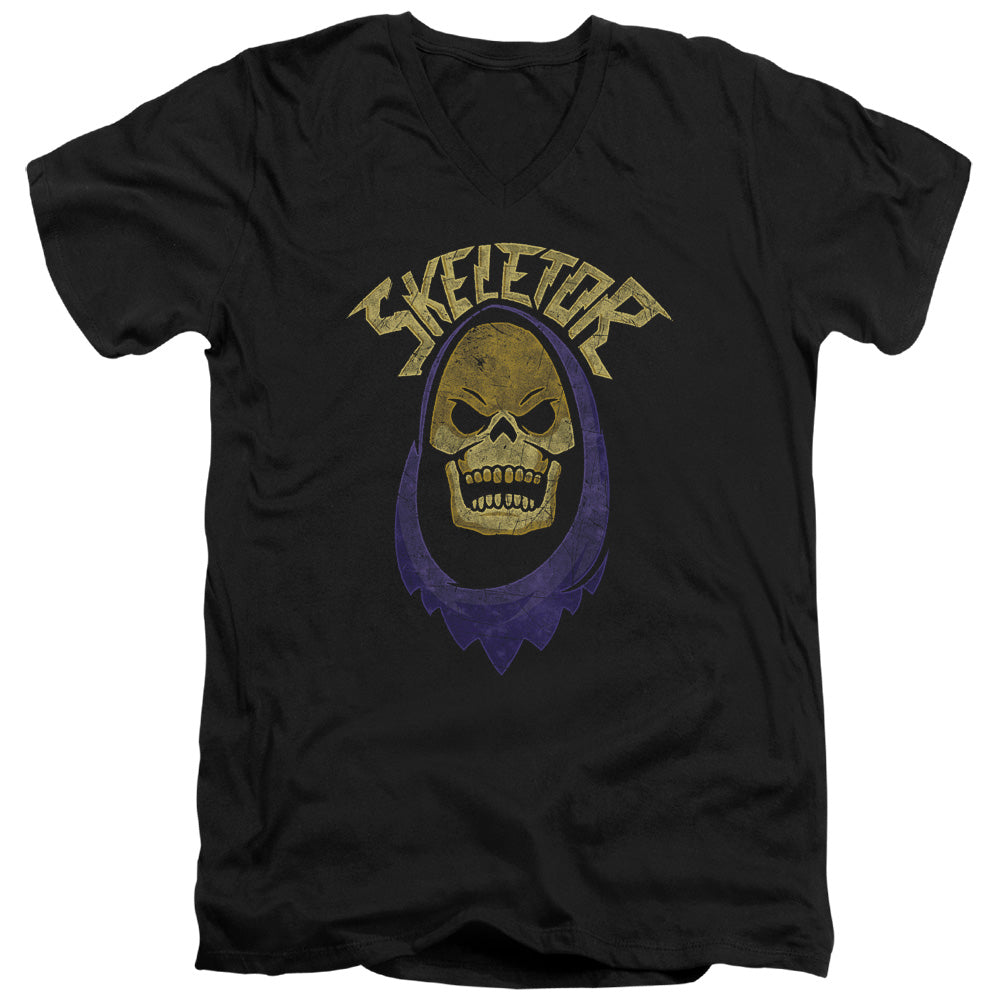 MASTERS OF THE UNIVERSE/HOOD - S/S ADULT V-NECK 30/1 - BLACK