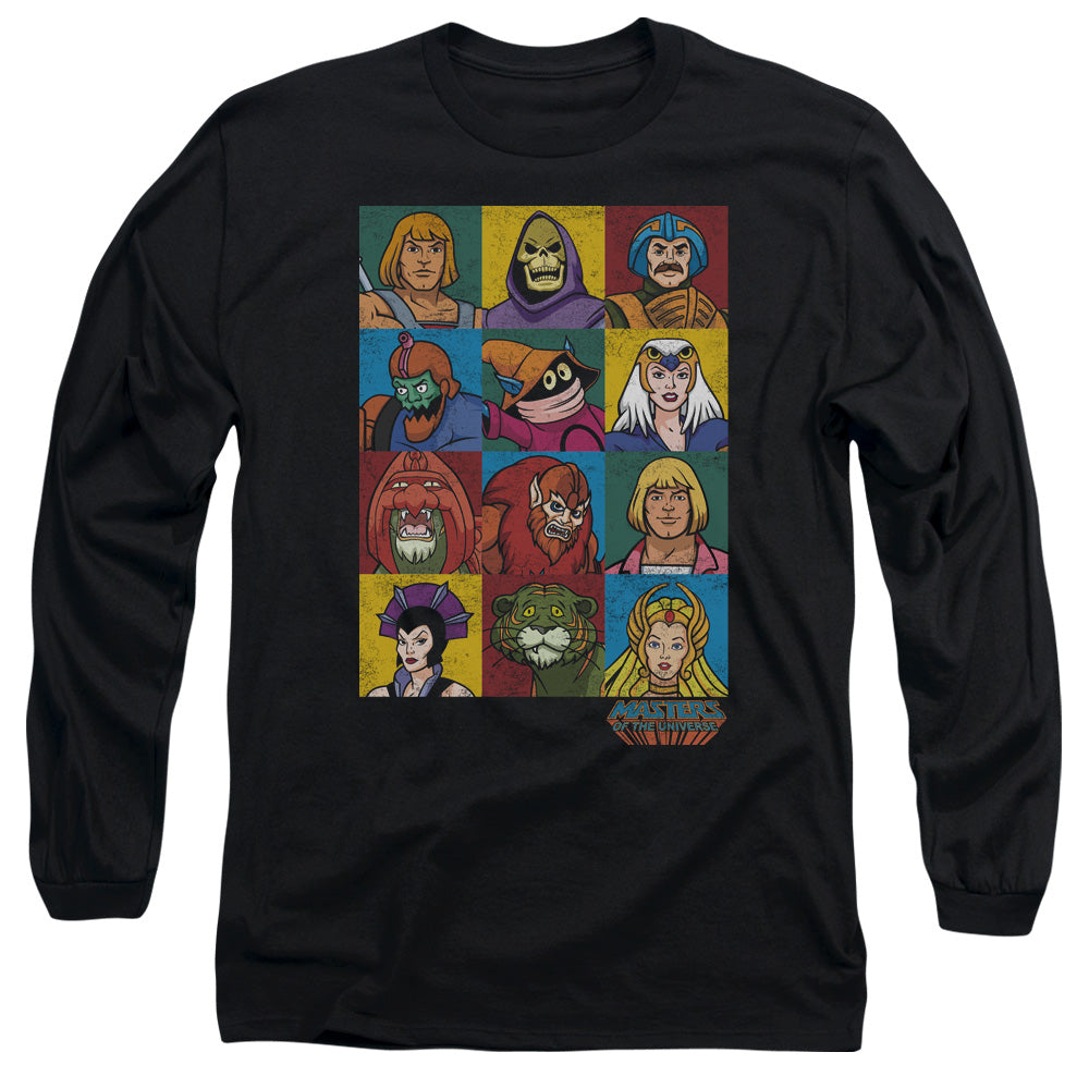 MASTERS OF THE UNIVERSE/CHARACTER HEADS -  L/S ADULT 18/1  - BLACK