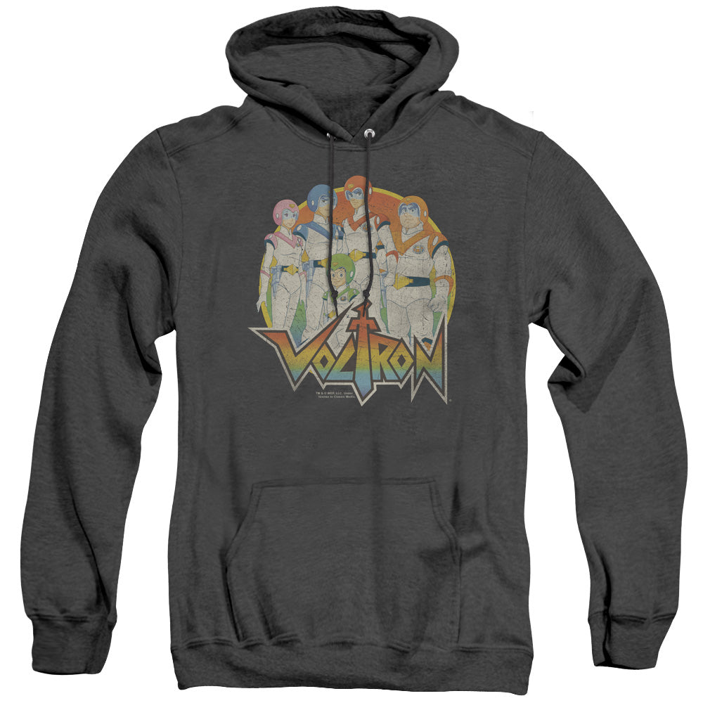 VOLTRON/GROUP - ADULT HEATHER HOODIE - BLACK