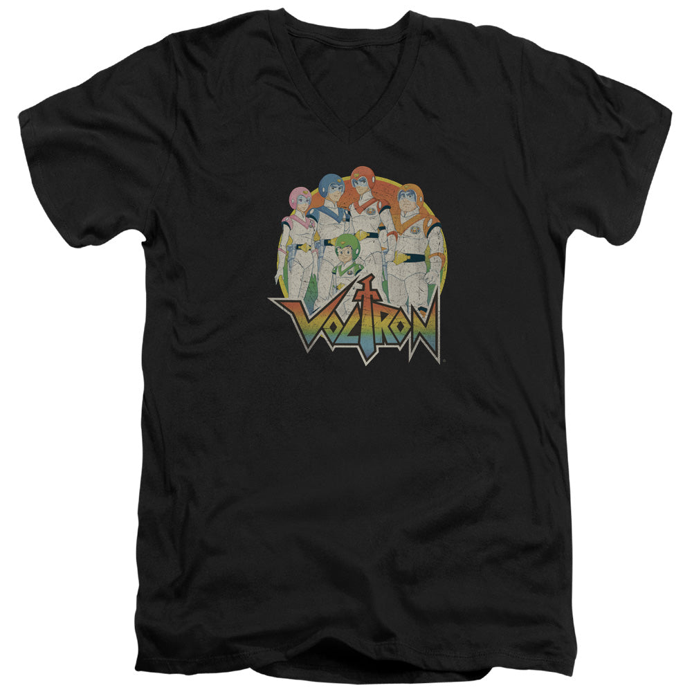 VOLTRON/GROUP - S/S ADULT V-NECK 30/1 - BLACK