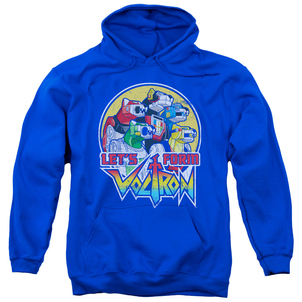VOLTRON/LETS FORM - ADULT PULLOVER HOODIE - ROYAL BLUE