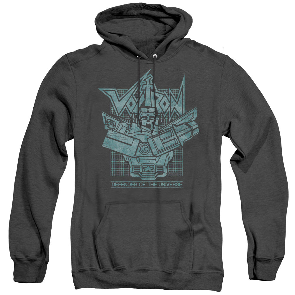 VOLTRON/DEFENDER ROUGH - ADULT HEATHER HOODIE - BLACK