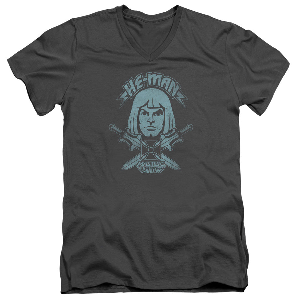 MASTERS OF THE UNIVERSE/HE MAN - S/S ADULT V-NECK 30/1 - CHARCOAL