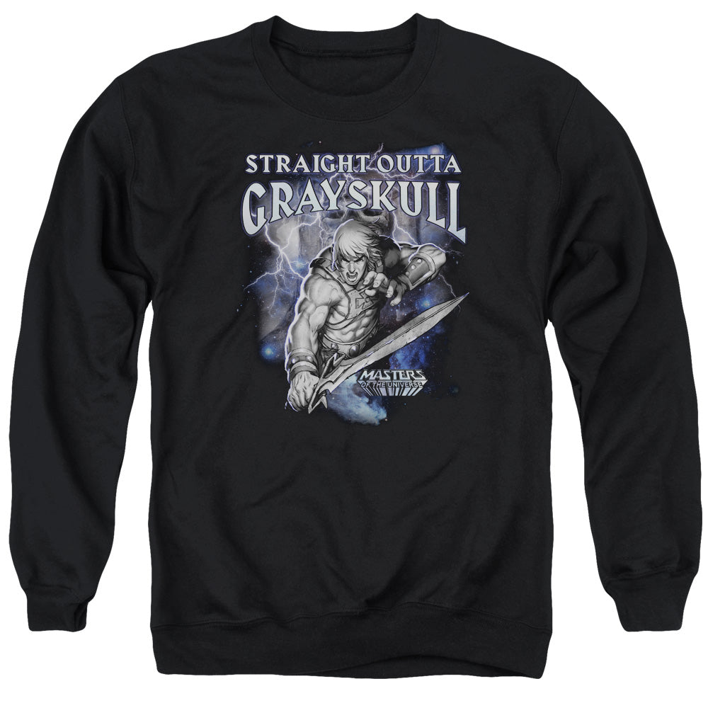 MASTERS OF THE UNIVERSE/STRAIGHT OUTTA GRAYSKULL - ADULT CREWNECK SWEATSHIRT - BLACK