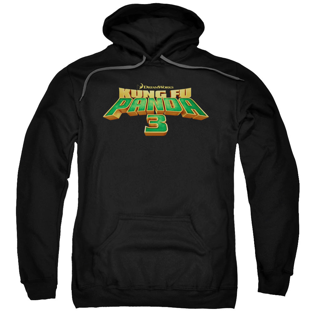 KUNG FU PANDA/LOGO - ADULT PULLOVER HOODIE - BLACK