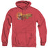 KUNG FU PANDA/PO LOGO - ADULT HEATHER HOODIE - RED