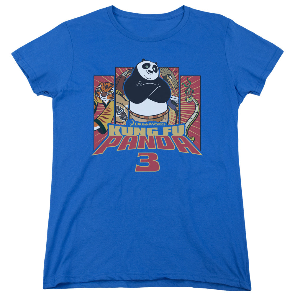 KUNG FU PANDA/KUNG FURRY - S/S WOMENS TEE - ROYAL BLUE