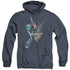 VOLTRON/DEFENDER POSE - ADULT HEATHER HOODIE - NAVY