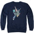 VOLTRON/DEFENDER POSE - ADULT CREWNECK SWEATSHIRT - NAVY