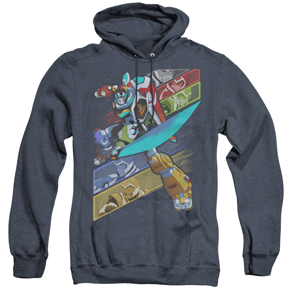 VOLTRON/CRISSCROSS - ADULT HEATHER HOODIE - NAVY