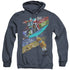 VOLTRON/CRISSCROSS - ADULT HEATHER HOODIE - NAVY