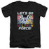 VOLTRON/LETS GO - S/S ADULT V-NECK 30/1 - BLACK