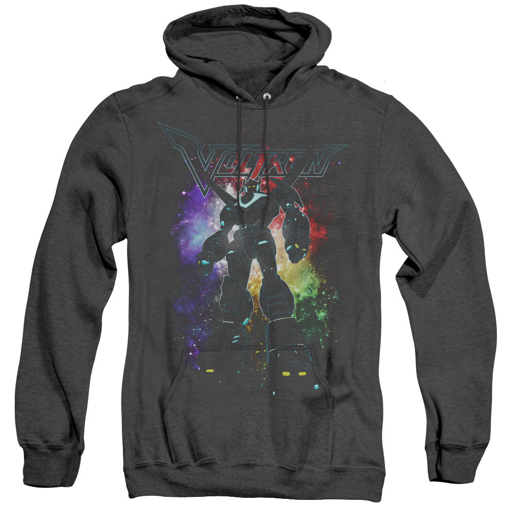 VOLTRON/GALACTIC DEFENDER - ADULT HEATHER HOODIE - BLACK